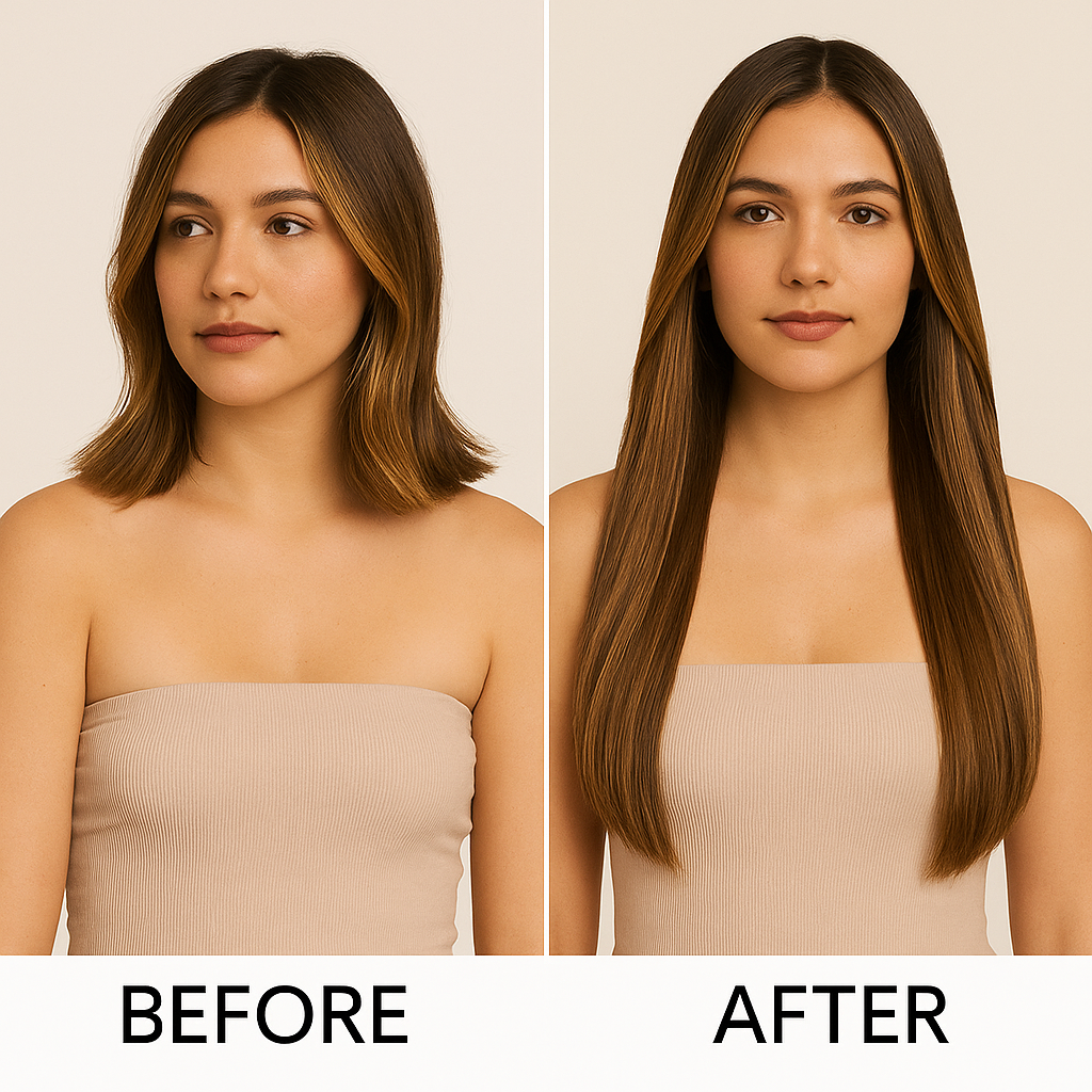 MY BEAUTIFUL MANE CARAMEL BRUNETTE HAIR EXTENSIONS (BALAYAGE)