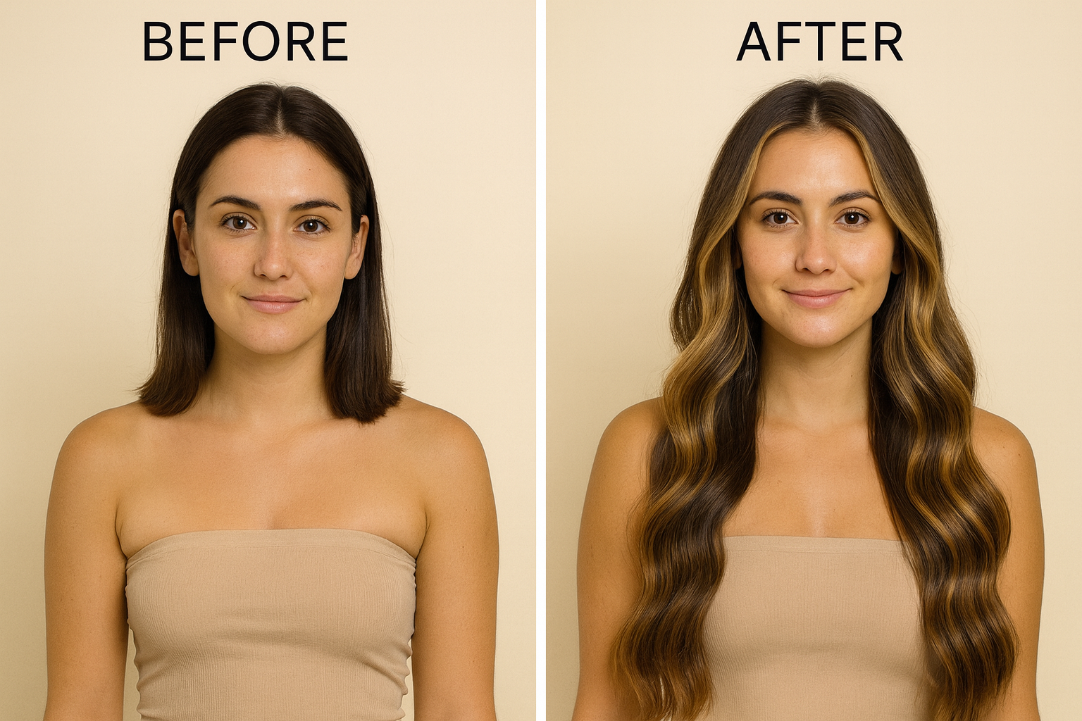 MY BEAUTIFUL MANE CARAMEL BRUNETTE HAIR EXTENSIONS (BALAYAGE)